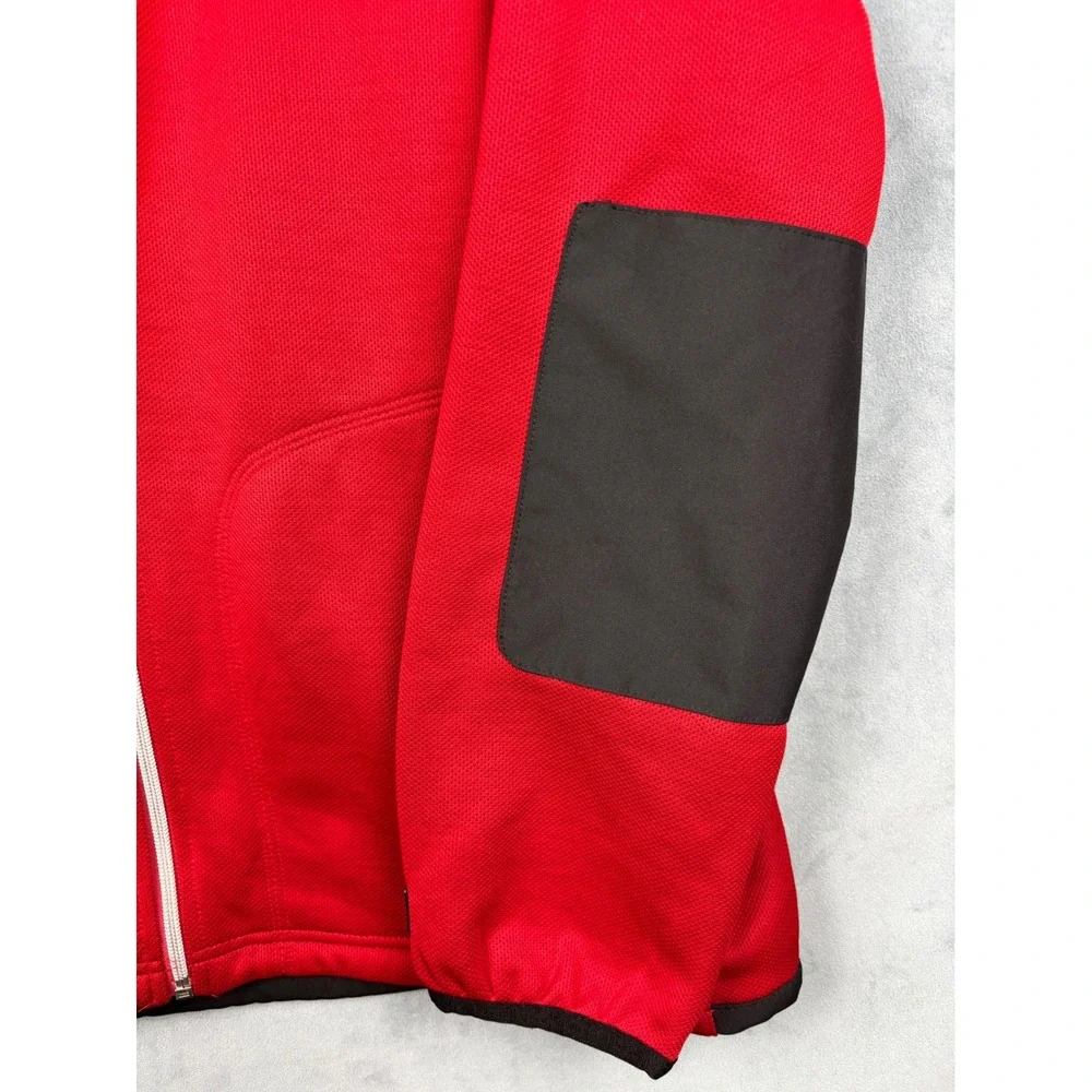 OGIO Mens Red Full Zip Performance Jacket Total Logo XL Textured Knit Mock Neck